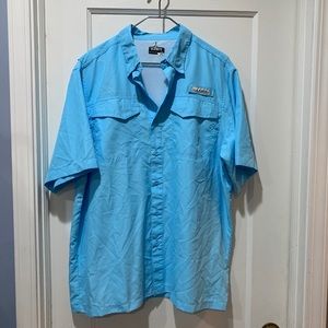 Habit men large blue fishing shirt 5957